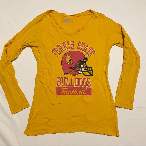 Ferris State Bulldogs Football Russell Long Sleeve Shirt Girls Size Large 12-14 - Picture 1 of 16
